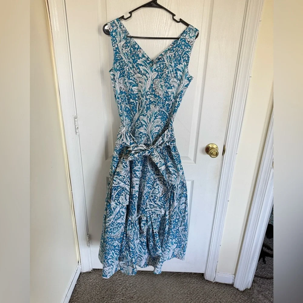 SAMANTHA SUNG Amanda Blue Floral Dress - Picture 4 of 10